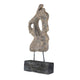 Poppy Abstract Table Accent | Carved Details | Brown Paulownia Wood 31"