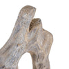 Poppy Abstract Table Accent | Carved Details | Brown Paulownia Wood 31"