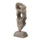 Naomi Sculptural Décor | Iron Rod | Carved Brown Paulownia Wood 26"