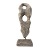 Naomi Sculptural Décor | Iron Rod | Carved Brown Paulownia Wood 26"