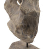 Naomi Sculptural Décor | Iron Rod | Carved Brown Paulownia Wood 26"