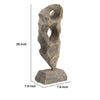 Naomi Sculptural Décor | Iron Rod | Carved Brown Paulownia Wood 26"