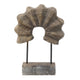 Paige Abstract Table Decor | Carved Details on Brown Paulownia Wood 20"
