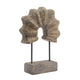 Paige Abstract Table Decor | Carved Details on Brown Paulownia Wood 20"