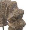 Paige Abstract Table Decor | Carved Details on Brown Paulownia Wood 20"