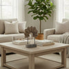 Paige Abstract Table Decor | Carved Details on Brown Paulownia Wood 20"