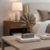 Paige Abstract Table Decor | Carved Details on Brown Paulownia Wood 20"