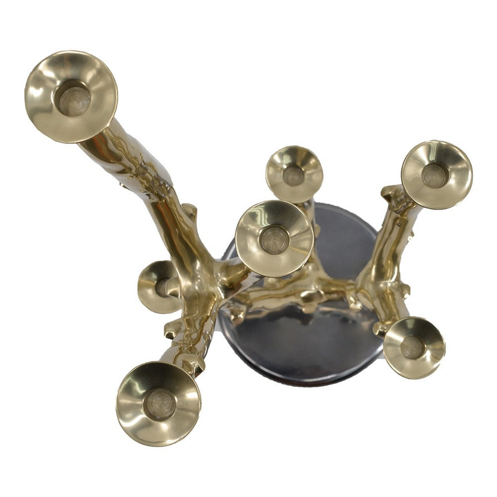 Lydia Multi-Taper Candle Holder | Branching-Stem Design | 38" Gold Metal
