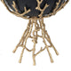 Elsie Decorative Bowl | Gold Twig Branch-Style Base | Black Aluminum 13"