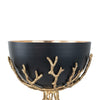 Elsie Decorative Bowl | Gold Twig Branch-Style Base | Black Aluminum 13"