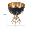 Elsie Decorative Bowl | Gold Twig Branch-Style Base | Black Aluminum 13"