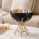 Elsie Decorative Bowl | Gold Twig Branch-Style Base | Black Aluminum 13"