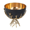 Elsie Decorative Bowl | Gold Twig Branch Base | Black Aluminum 12"