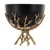 Elsie Decorative Bowl | Gold Twig Branch Base | Black Aluminum 12"