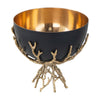 Elsie Decorative Bowl | Gold Twig Branch Base | Black Aluminum 12"