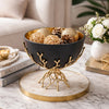 Elsie Decorative Bowl | Gold Twig Branch Base | Black Aluminum 12"