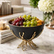Elsie Decorative Bowl | Gold Twig Branch Base | Black Aluminum 12"