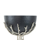 Elsie Hammered Decorative Bowl | Nickel Twig Base | Black Aluminum 14"