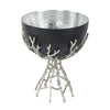 Elsie Hammered Decorative Bowl | Nickel Twig Base | Black Aluminum 14"