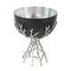 Elsie Hammered Decorative Bowl | Nickel Twig Base | Black Aluminum 14"