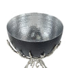 Elsie Hammered Decorative Bowl | Nickel Twig Base | Black Aluminum 14"