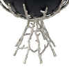 Elsie Hammered Decorative Bowl | Nickel Twig Base | Black Aluminum 14"