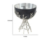 Elsie Hammered Decorative Bowl | Nickel Twig Base | Black Aluminum 14"