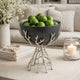 Elsie Hammered Decorative Bowl | Nickel Twig Base | Black Aluminum 14"