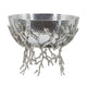 Elsie Hammered Decorative Bowl | Nickel Twig Base | Silver Aluminum 11"