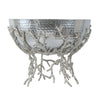 Elsie Hammered Decorative Bowl | Nickel Twig Base | Silver Aluminum 11"