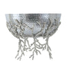 Elsie Hammered Decorative Bowl | Nickel Twig Base | Silver Aluminum 11"