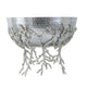 Elsie Hammered Decorative Bowl | Nickel Twig Base | Silver Aluminum 11"