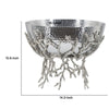 Elsie Hammered Decorative Bowl | Nickel Twig Base | Silver Aluminum 11"