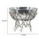 Elsie Hammered Decorative Bowl | Nickel Twig Base | Silver Aluminum 11"