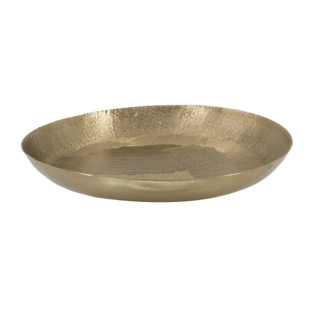 Amber Decorative Plates Set of 2 | Hammered Texture Gold Aluminum 14 13"