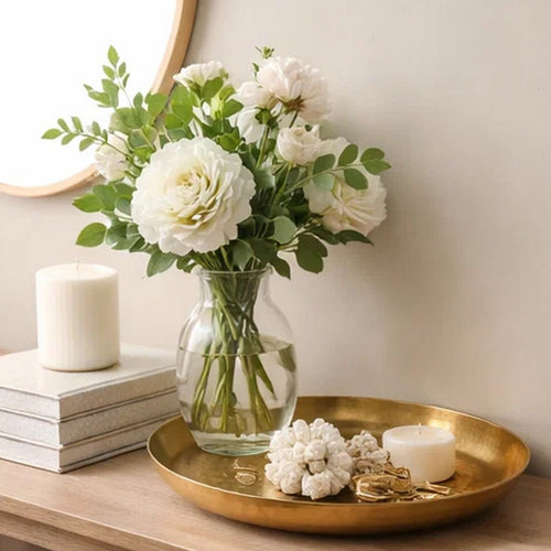 Amber Decorative Plates Set of 2 | Hammered Texture Gold Aluminum 14 13"