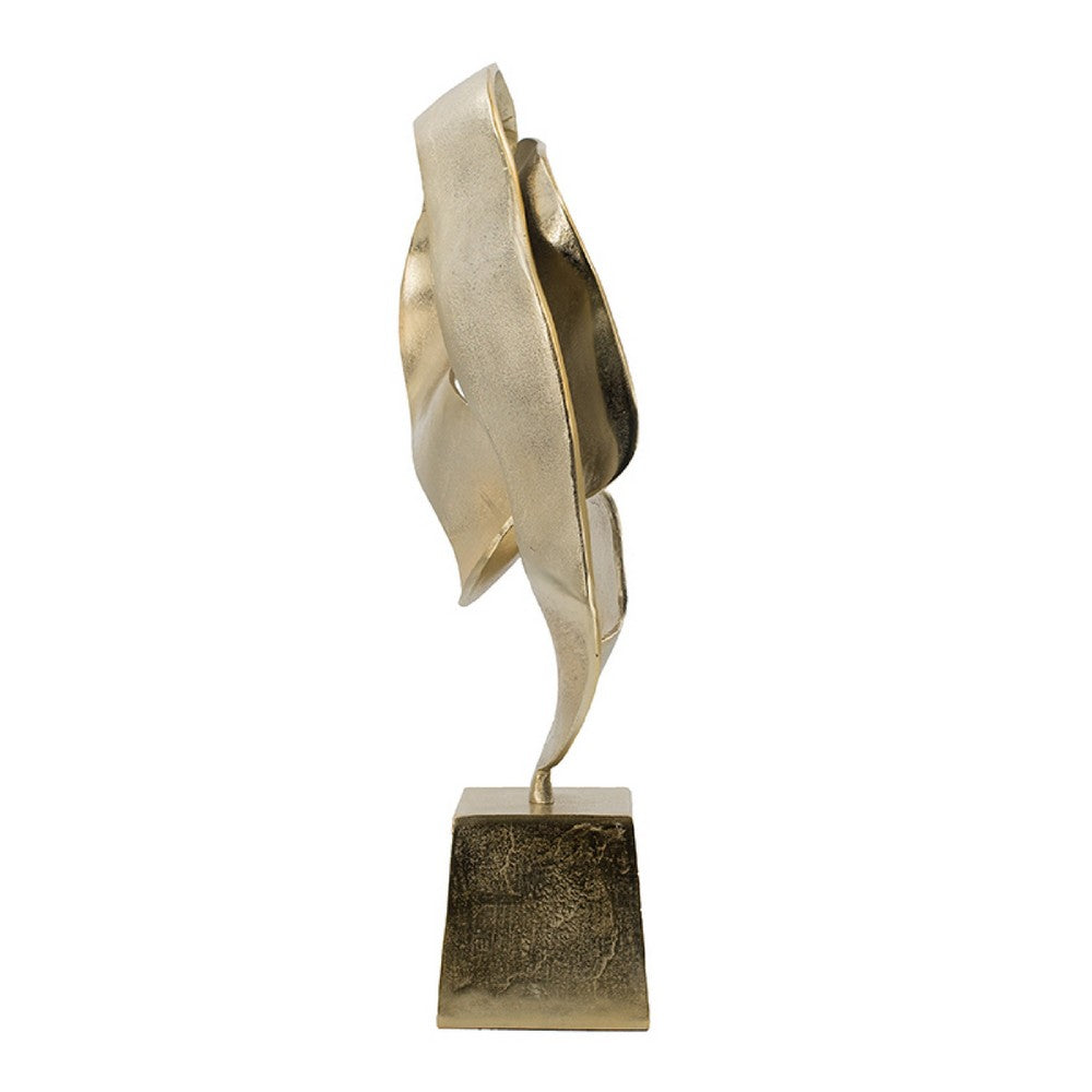 Hanna Decorative Sculpture | Abstract Form Finish | Gold Aluminum 25"
