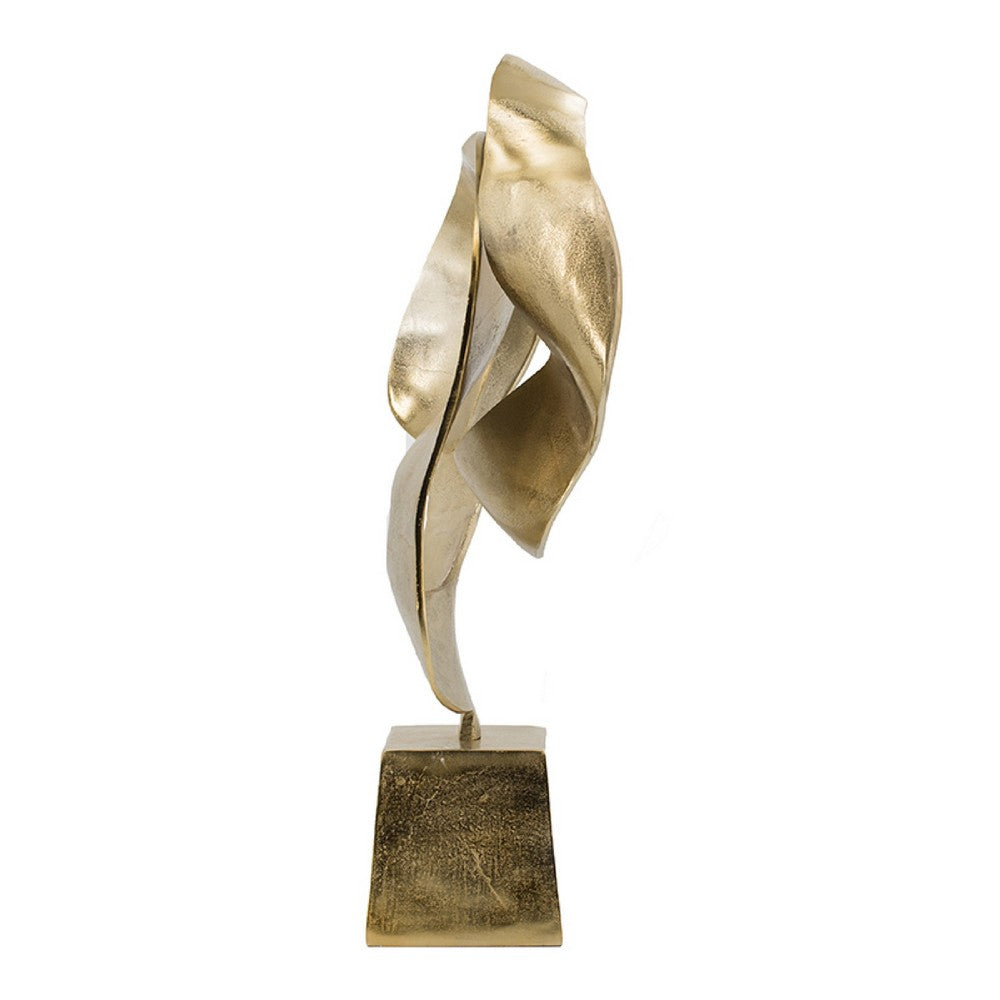 Hanna Decorative Sculpture | Abstract Form Finish | Gold Aluminum 25"