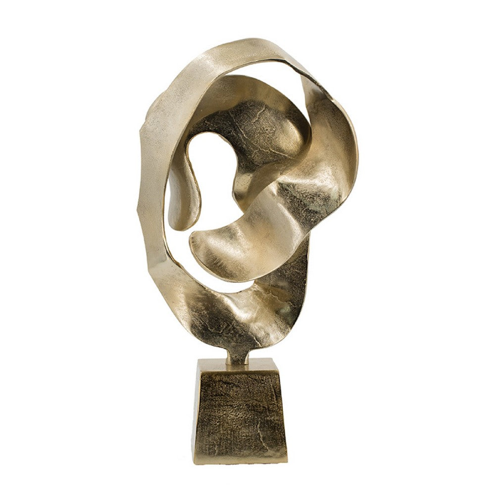 Hanna Decorative Sculpture | Abstract Form Finish | Gold Aluminum 25"
