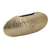 Judah Oval Disc Vase | Carved Timber-Like Texture | Gold Aluminum 16"