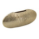 Judah Oval Disc Vase | Carved Timber-Like Texture | Gold Aluminum 16"
