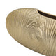 Judah Oval Disc Vase | Carved Timber-Like Texture | Gold Aluminum 16"