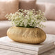 Judah Oval Disc Vase | Carved Timber-Like Texture | Gold Aluminum 16"