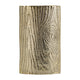 Titus Decorative Eye Vase | Sculpted Linear Wood Grain Gold Aluminum 10"