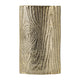 Titus Decorative Eye Vase | Sculpted Linear Wood Grain Gold Aluminum 10"