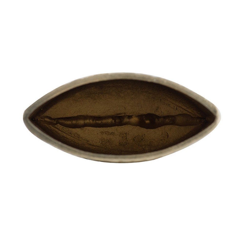 Titus Decorative Eye Vase | Sculpted Linear Wood Grain Gold Aluminum 10"