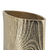 Titus Decorative Eye Vase | Sculpted Linear Wood Grain Gold Aluminum 10"