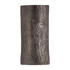 Faye Timber-Eye Decorative Vase | Wood-Grain Texture | Brown Aluminum 12"