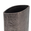 Faye Timber-Eye Decorative Vase | Wood-Grain Texture | Brown Aluminum 12"