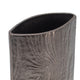 Faye Timber-Eye Decorative Vase | Wood-Grain Texture | Brown Aluminum 12"